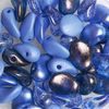 Assortiment de perles en verre « Lili Petal Deluxes », 6x8 mm Bleu
