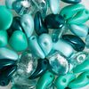 Assortiment de perles en verre « Lili Petal Deluxes », 6x8 mm Turquoise
