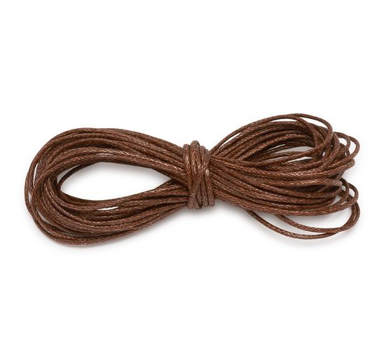 Cordon en coton, ciré, Ø 1 mm, 5 m