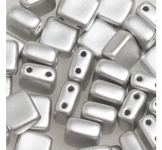 Perles en verre à 2 trous « 2 Hole Square Deluxes », 6 mm, 35 pc.
