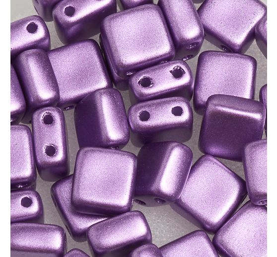 Perles en verre à 2 trous « 2 Hole Square Deluxes », 6 mm, 35 pc.