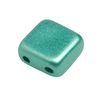 Perles en verre à 2 trous « 2 Hole Square Deluxes », 6 mm, 35 pc. Vert