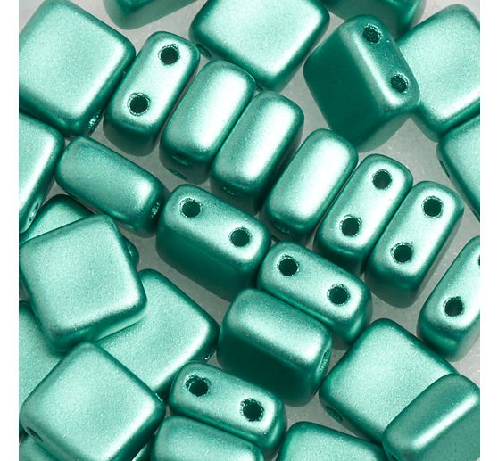 Perles en verre à 2 trous « 2 Hole Square Deluxes », 6 mm, 35 pc.