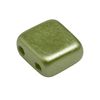 Perles en verre à 2 trous « 2 Hole Square Deluxes », 6 mm, 35 pc. Olive
