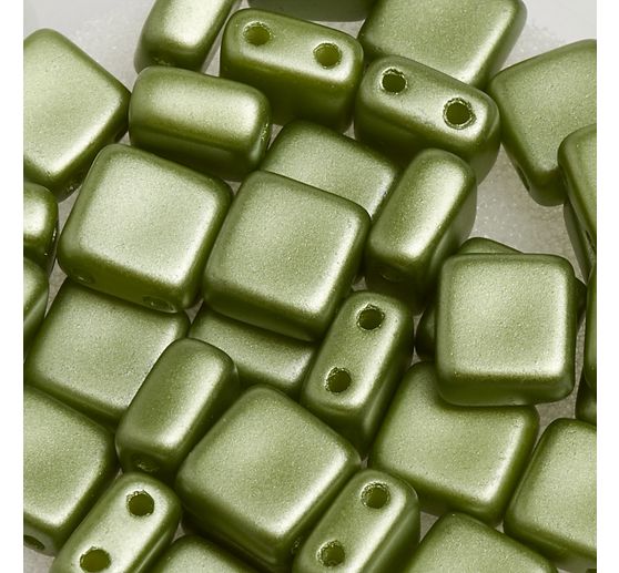 Perles en verre à 2 trous « 2 Hole Square Deluxes », 6 mm, 35 pc.