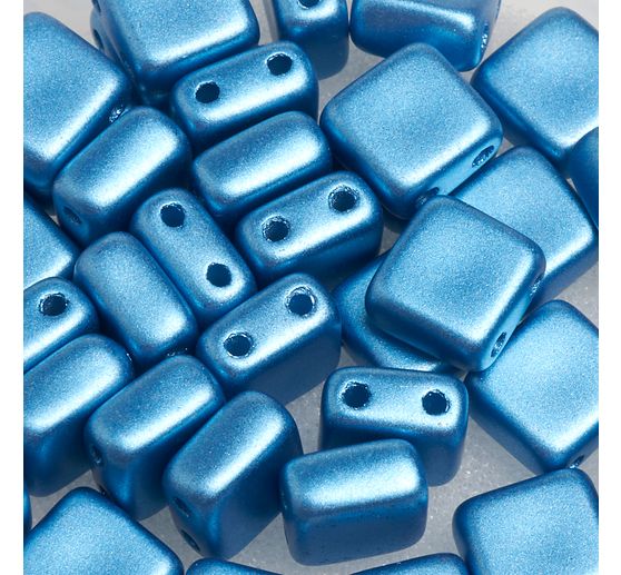 Perles en verre à 2 trous « 2 Hole Square Deluxes », 6 mm, 35 pc.
