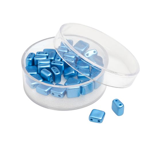 Perles en verre à 2 trous « 2 Hole Square Deluxes », 6 mm, 35 pc.