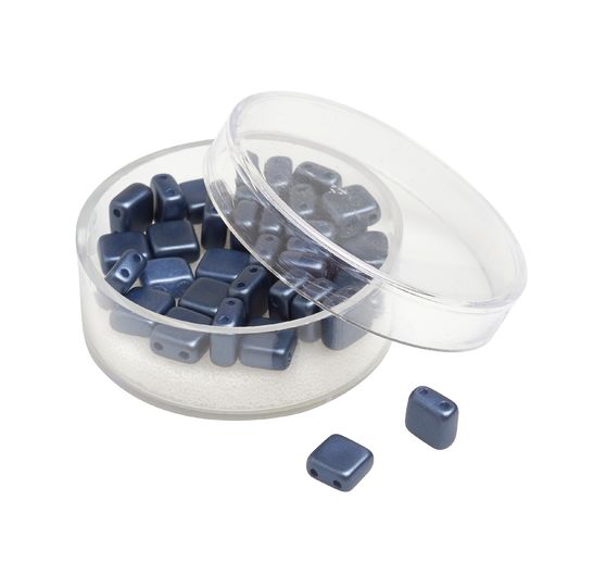 Perles en verre à 2 trous « 2 Hole Square Deluxes », 6 mm, 35 pc.