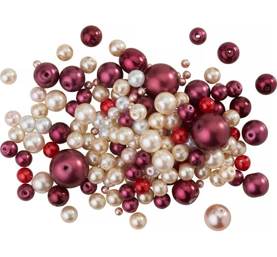 Mélange de perles en verre cirées, 65 g