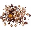 Mélange de perles en verre cirées, 65 g Crème/Brun