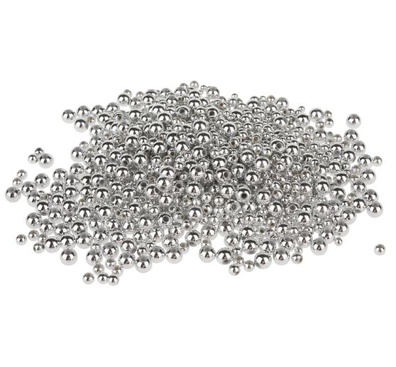 Assortiment de perles en verre cirées VBS« Argent », 1000 pc.