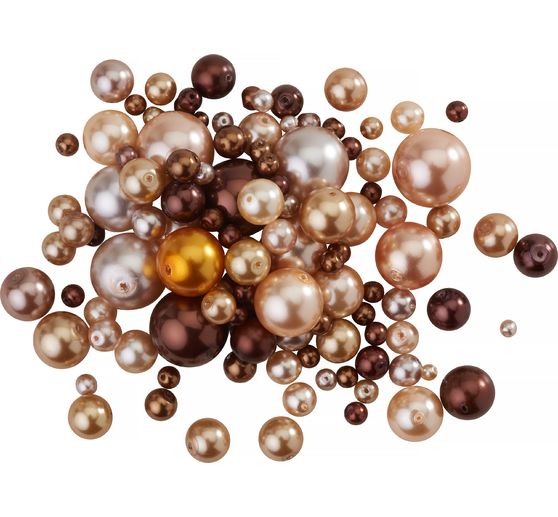 Mélange de perles en verre cirées, 65 g