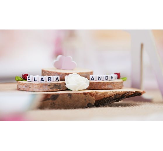 Perles lettres VBS « Blanc », 175 g