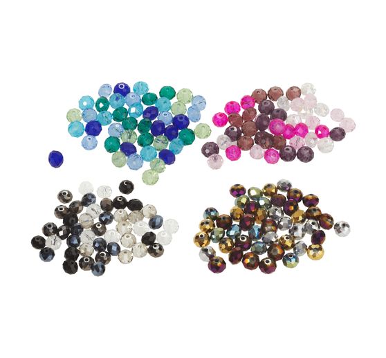 Perles toupies en verre, Ø 8 mm