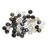 Glass cut beads, 8 mm, 45 pieces Black/Crystal