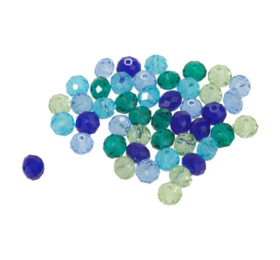 Perles toupies en verre, Ø 8 mm