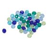 Perles toupies en verre, Ø 8 mm Bleu/Vert