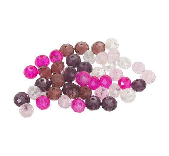 Perles toupies en verre, Ø 8 mm