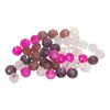 Perles toupies en verre, Ø 8 mm Violet-Fuchsia