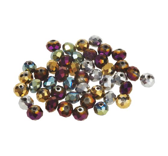 Perles toupies en verre, Ø 8 mm