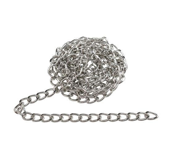 Chaîne à maillons, 1 m, Aluminium, env. l 6 x H 9 mm