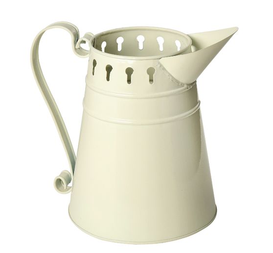 VBS Jug, metal, cream-coloured, in enamel look