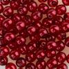 Perles en verre cirées « Renaissance », 4 mm Rouge