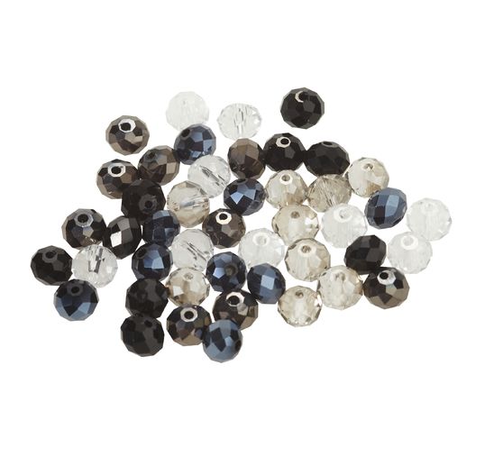 Perles toupies en verre, Ø 8 mm, 45 pc.