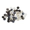 Perles toupies en verre, Ø 8 mm, 45 pc. Noir/Cristal