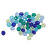 Perles toupies en verre, Ø 8 mm, 45 pc. Bleu/Vert