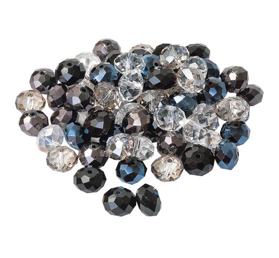 Perles toupies en verre, 12 mm