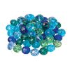 Perles toupies en verre, 12 mm Bleu/Vert