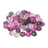 Perles toupies en verre, 12 mm Violet-Fuchsia