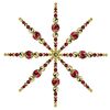 Set d’étoiles de Noël en perles, 3 pc. Rouge/Or