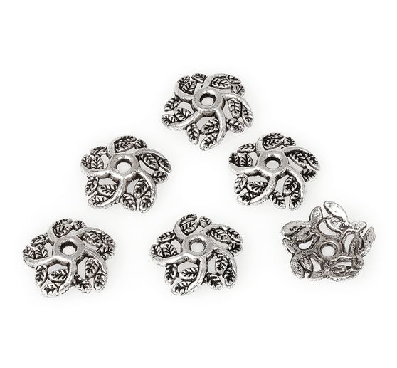 Calottes déco pour perles « Fleurs 2 », 6 pc.