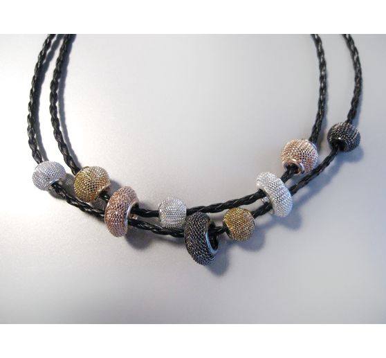 Perles grillage à gros trou, 3 pc., env. 14 x 11 mm