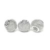 Perles grillage à gros trou, 3 pc., env. 14 x 11 mm Argent/Blanc