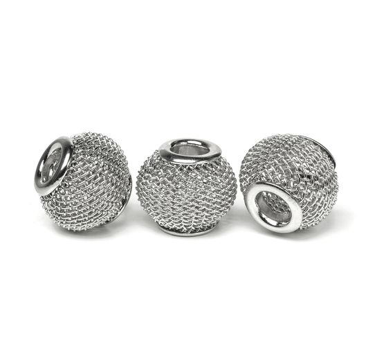 Perles grillage à gros trou, 3 pc., env. 14 x 11 mm