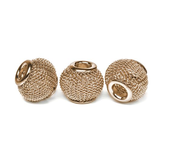 Perles grillage à gros trou, 3 pc., env. 14 x 11 mm