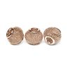 Perles grillage à gros trou, 3 pc., env. 14 x 11 mm Rose saumoné/Or