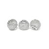 Perles grillage à gros trou, 3 pc., env. 12 x 10 mm Argent/Blanc