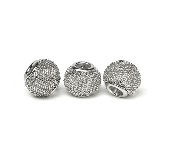 Perles grillage à gros trou, 3 pc., env. 12 x 10 mm