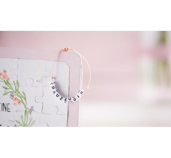 Perles lettres VBS « Blanc », 175 g