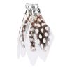 Pendentifs-plumes à pois, 6 pc. Blanc
