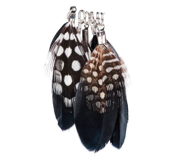 Pendentifs-plumes à pois, 6 pc.