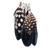 Pendentifs-plumes à pois, 6 pc. Noir