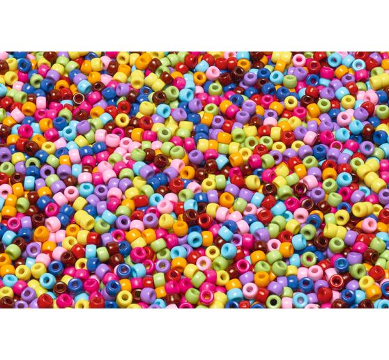 Perles en plastique VBS « Assortiment multicolore », 500 g