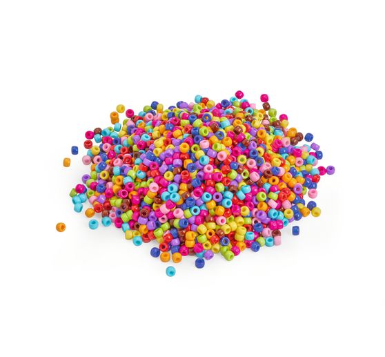 Perles en plastique VBS « Assortiment multicolore », 500 g