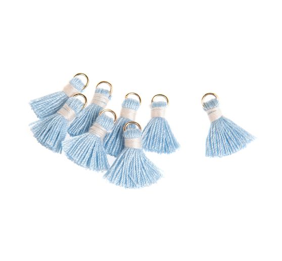 Tassel with eyelet, 8 pieces, 15 mm