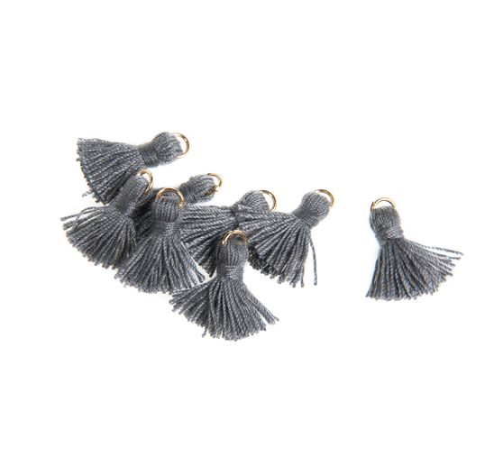 Tassel with eyelet, 8 pieces, 15 mm